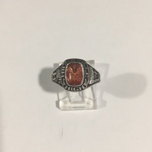 Stainless Steel Hicksville High Ring With Orange💎